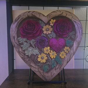 Wood Engraved Valentines Decor
